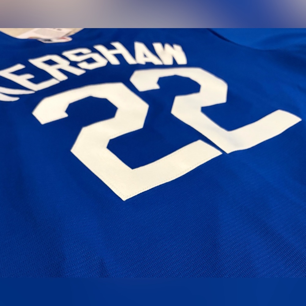 Nike Authentic Los Angeles Dodgers Clayton Kershaw #22 Blue Jersey Men’s Sz: XL - Picture 6 of 6